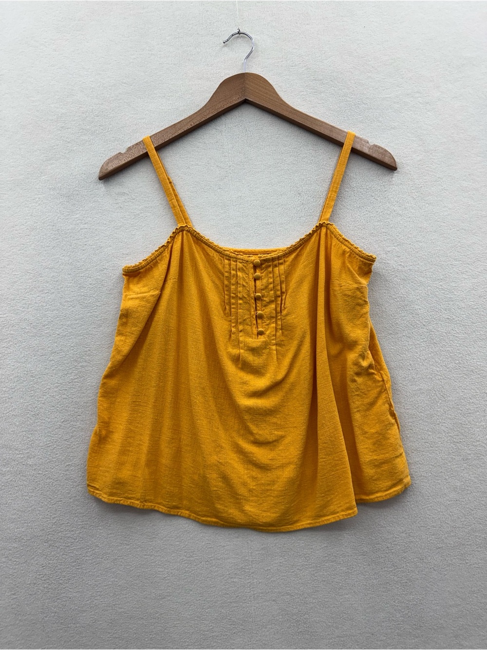 Sonoma Blouse Women’s Large Yellow Front Button Sleeveless Tank Top Side Zip